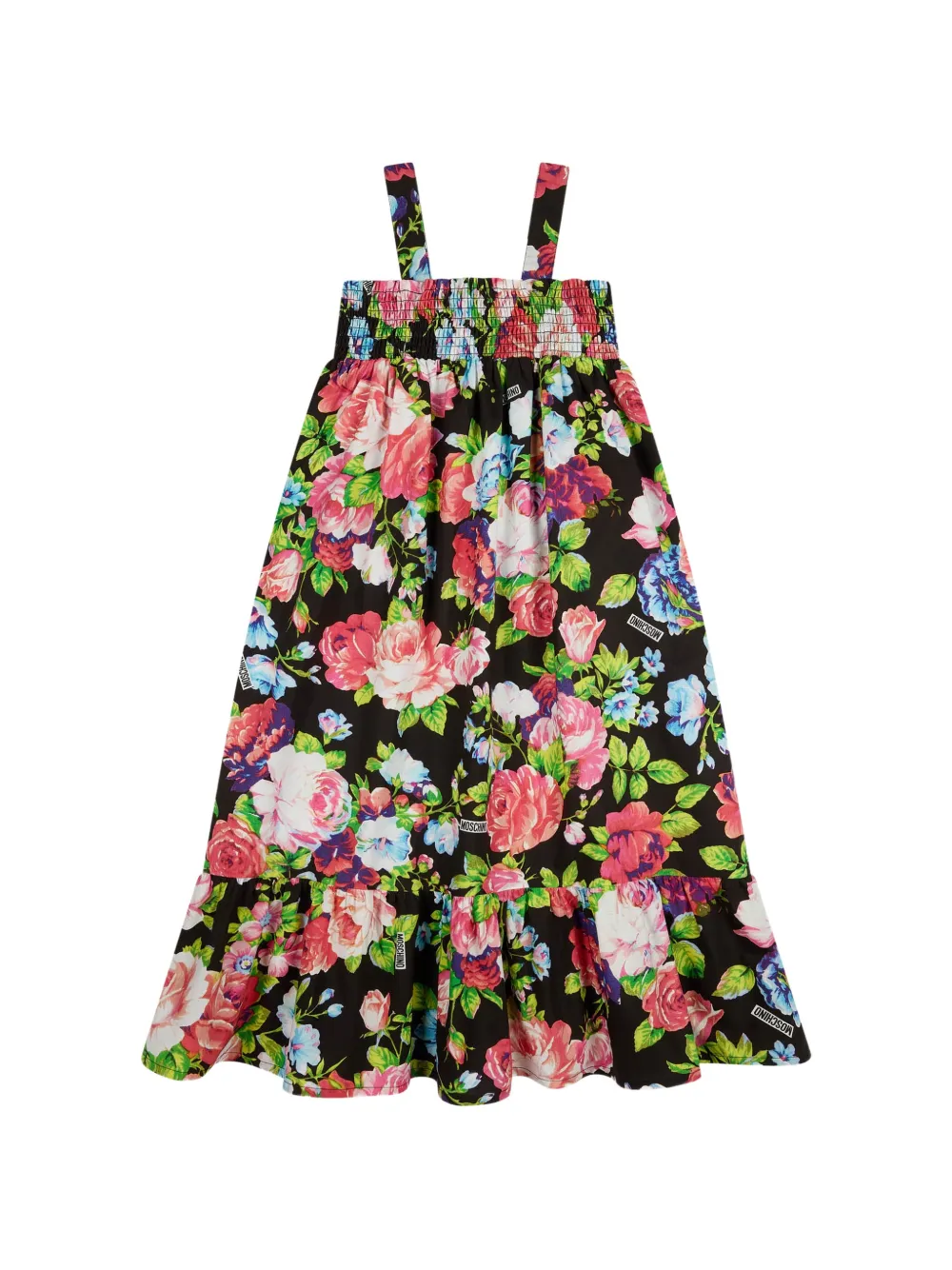  Moschino Kids Floral Strap Dress - Black 