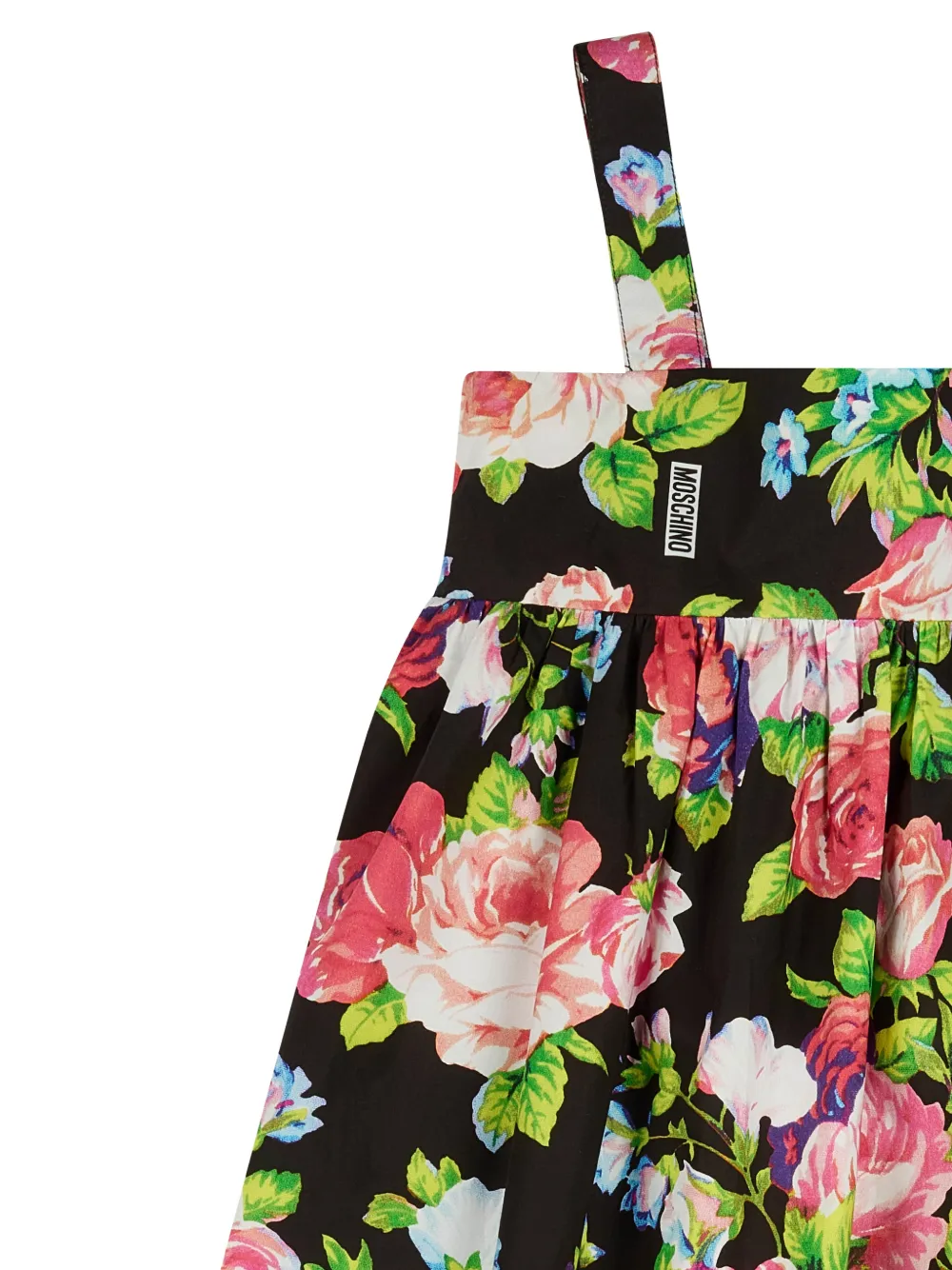  Moschino Kids Floral Strap Dress - Black 