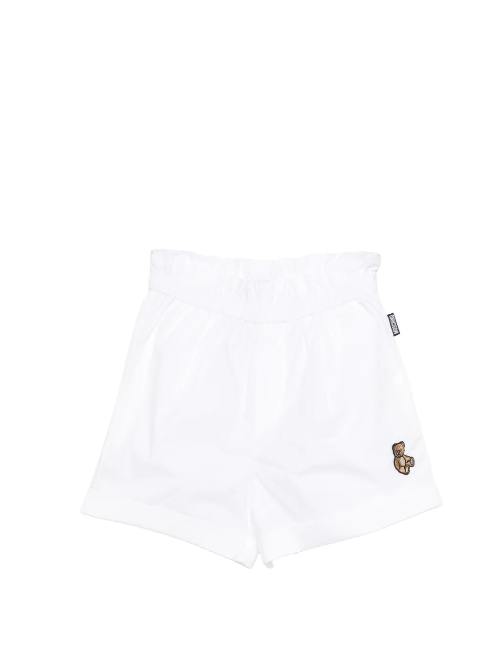 Moschino Kids elasticated-waistband teddy-detail shorts - Bianco