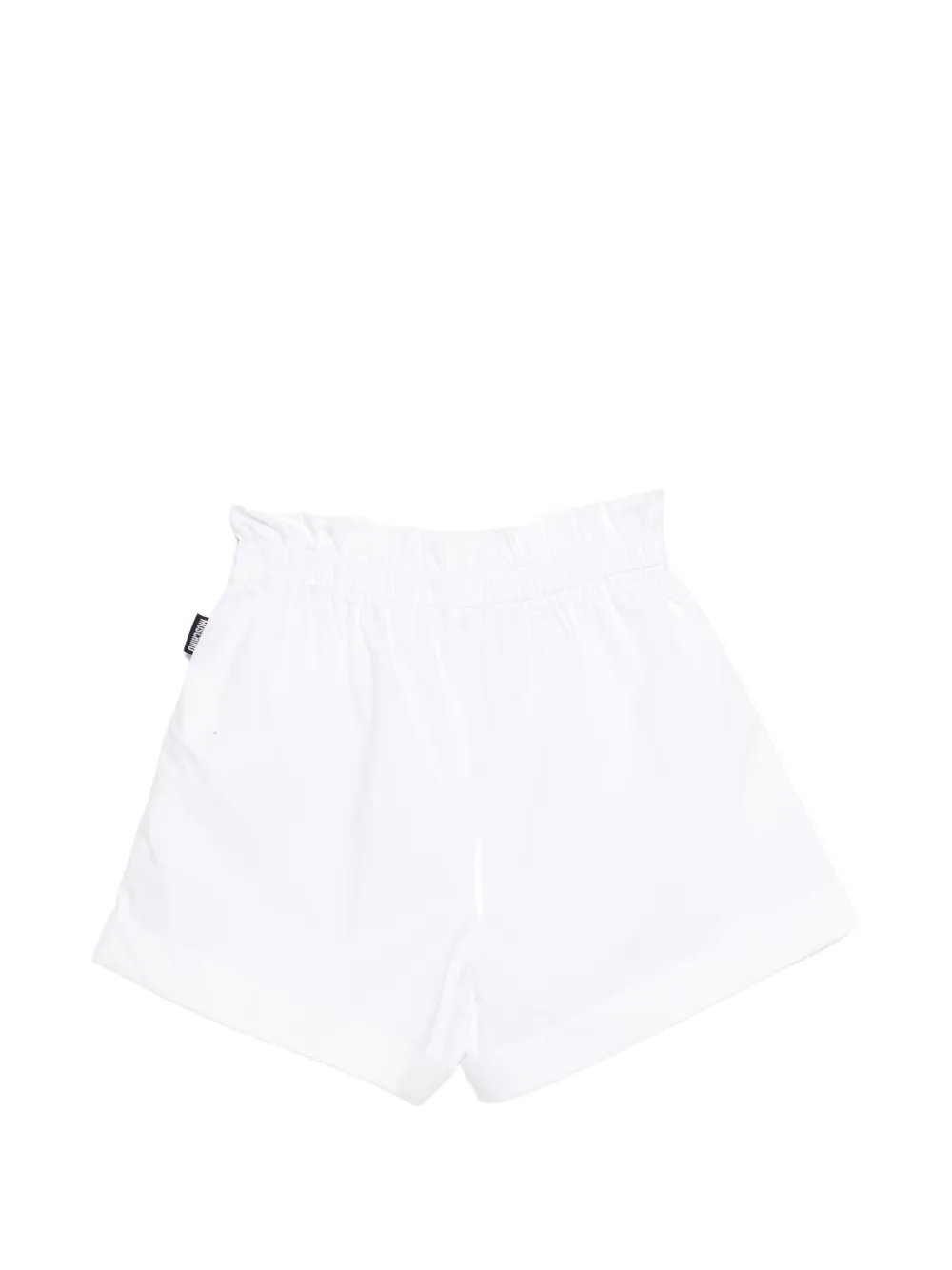 Moschino Kids Shorts met elastische tailleband en teddy-detail Wit
