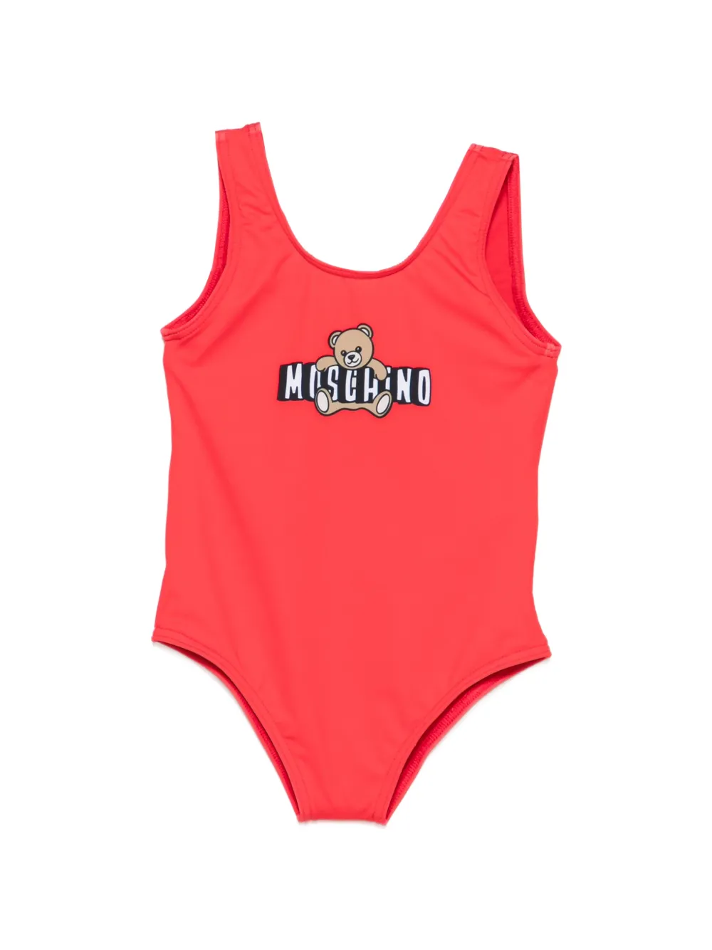Moschino Kids teddy-logo swimsuit - Rot