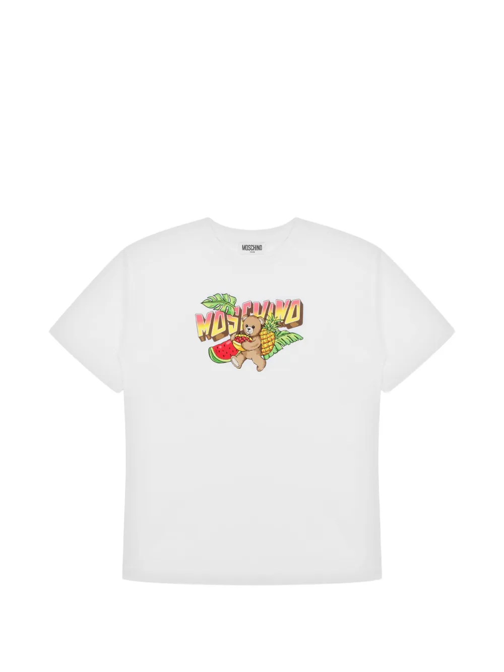 Moschino Kids Teddy Bear fruit-print T-shirt - Bianco