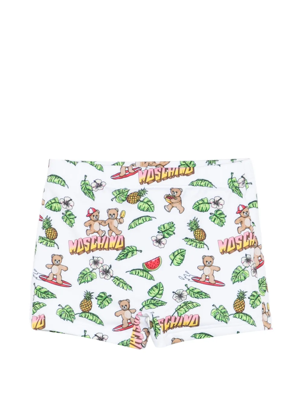 Moschino Kids printed swim shorts - Bianco