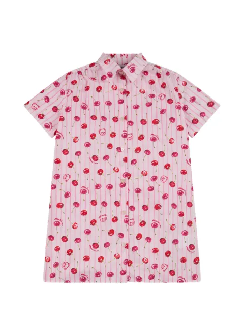 Moschino Kids cherry print shirt dress