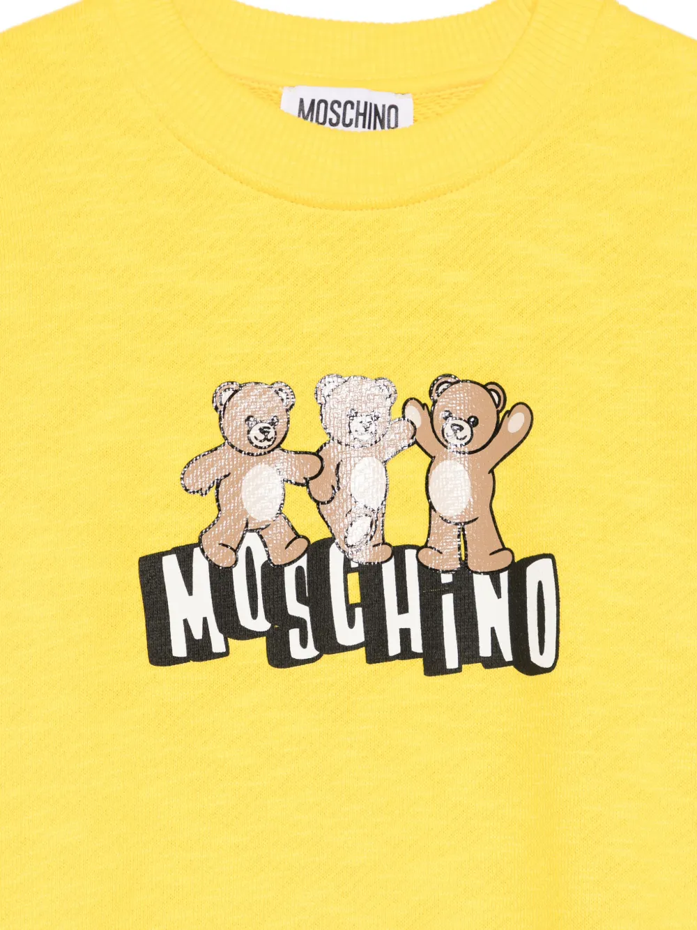 Moschino Kids Sweater met teddybeerprint Geel