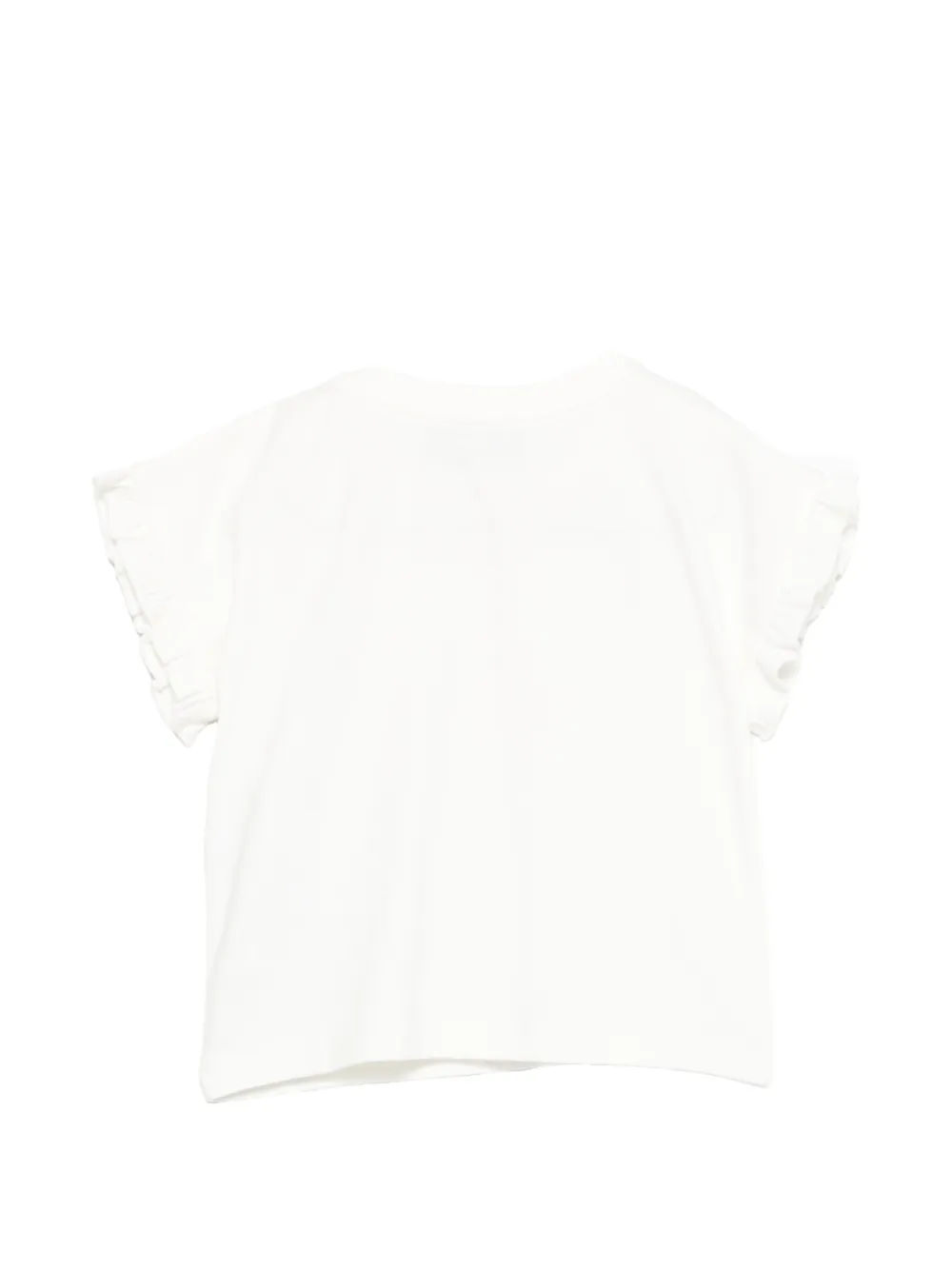 Moschino Kids T-shirt met ruches en grafische print Wit
