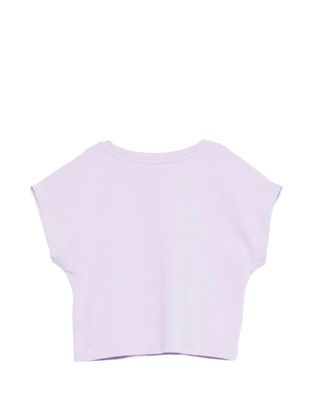 Moschino Kids T-shirt met geborduurde bloemen en borstzak Paars