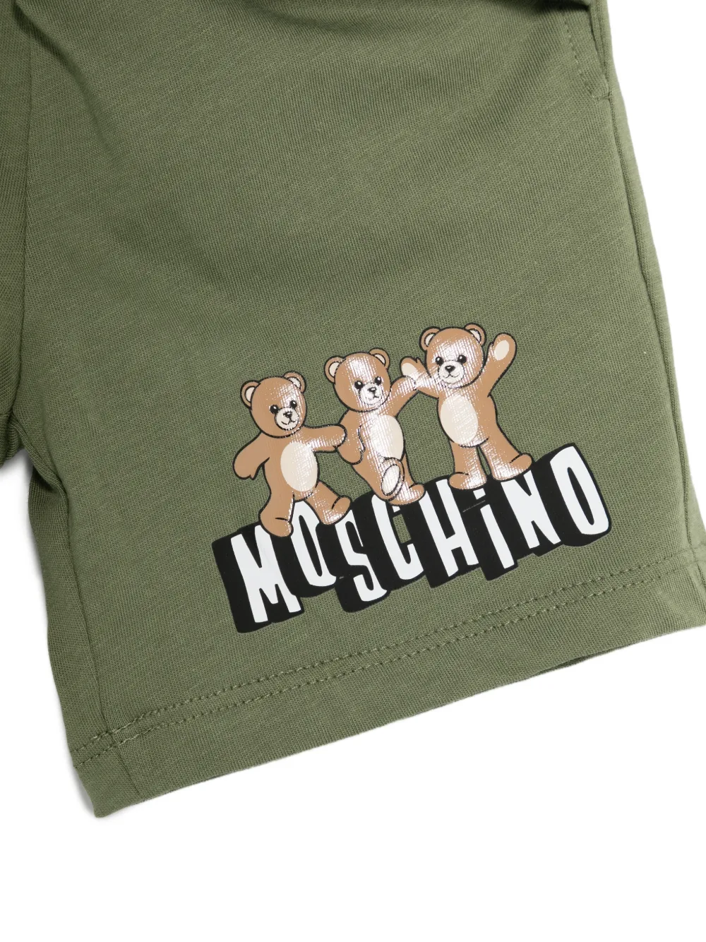 Moschino Kids Shorts set met beerprint Groen