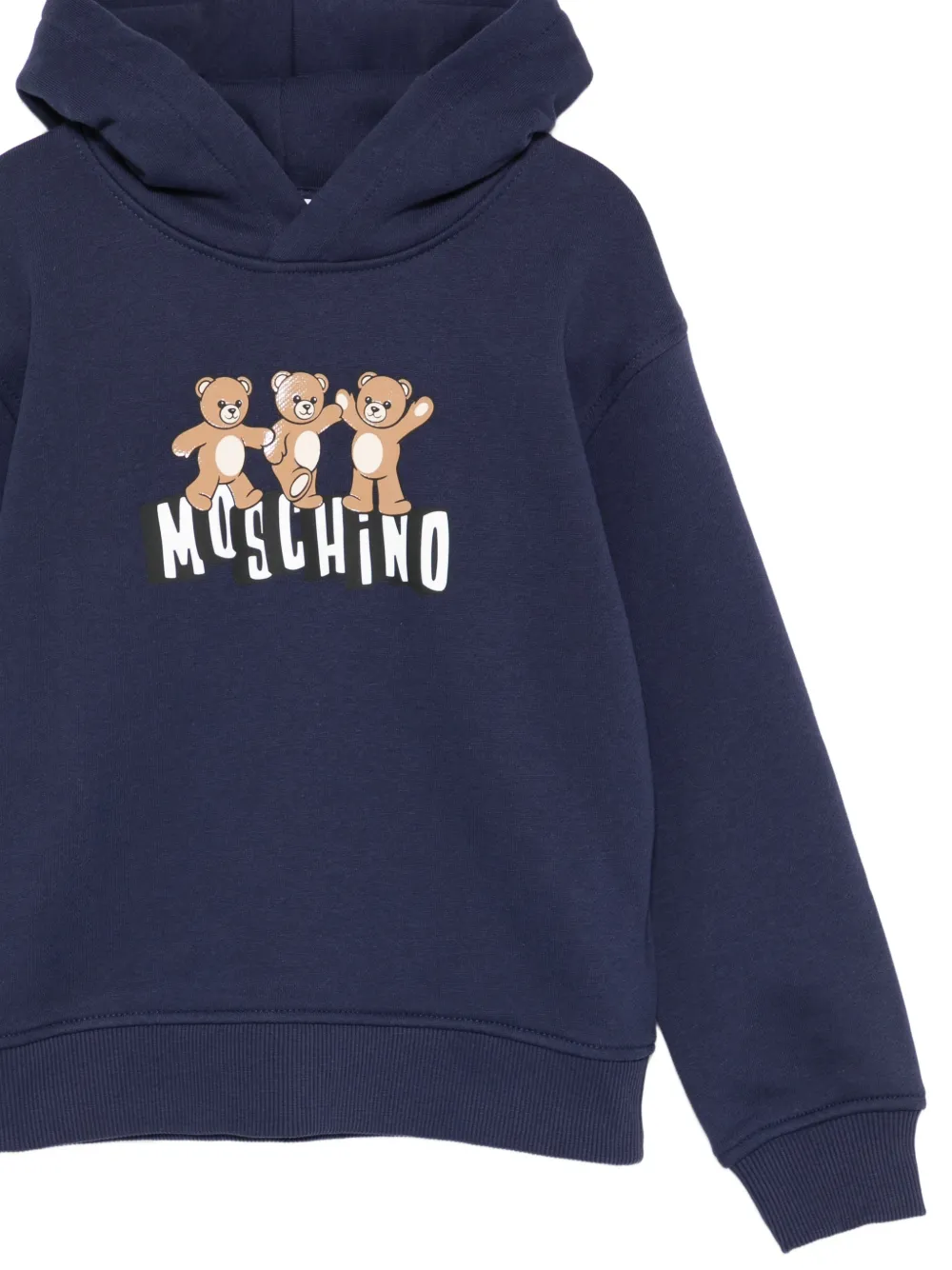 Moschino Kids Hoodie met teddybeerprint Blauw