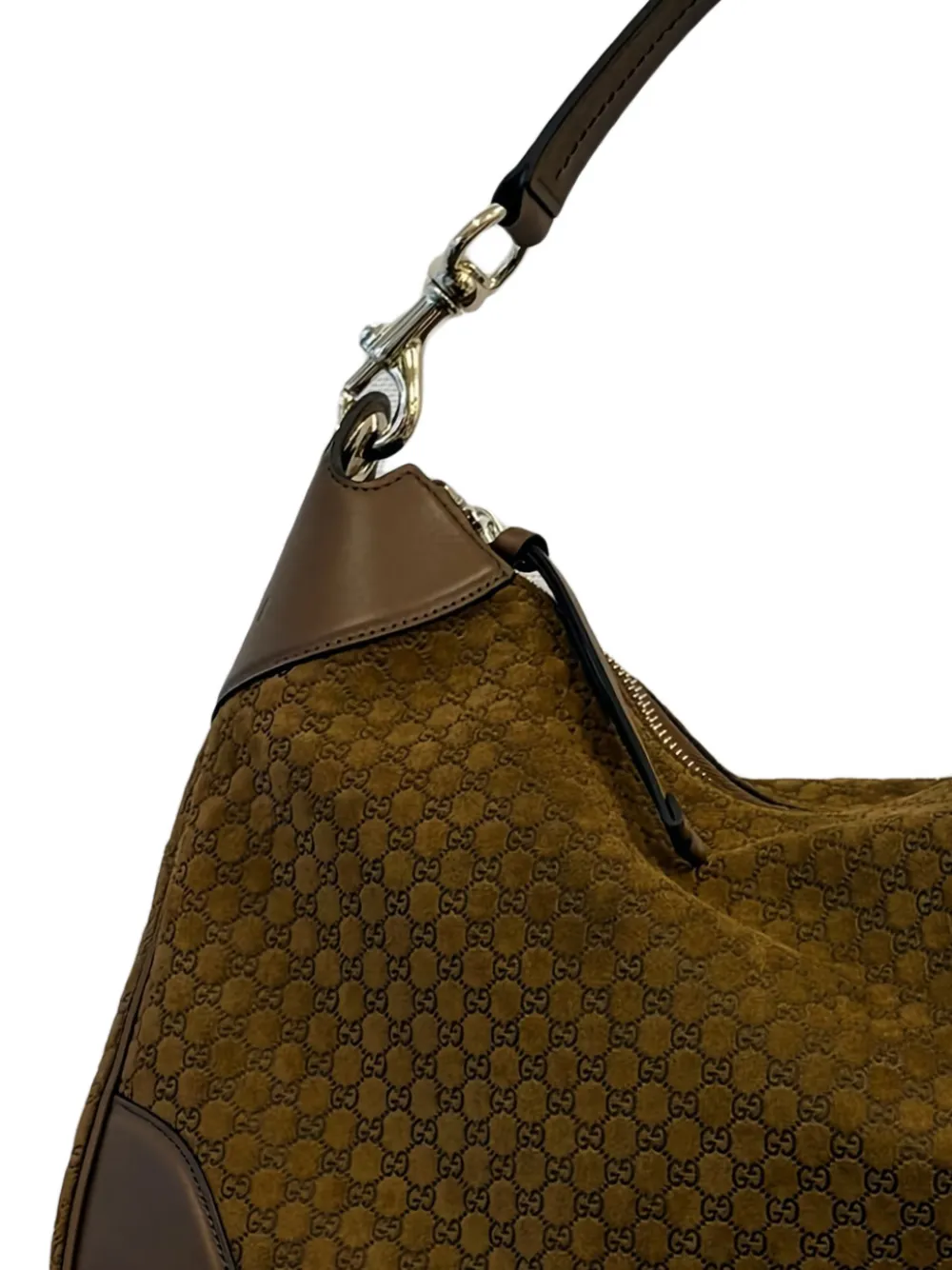Gucci medium  B monogram shoulder bag - Bruin
