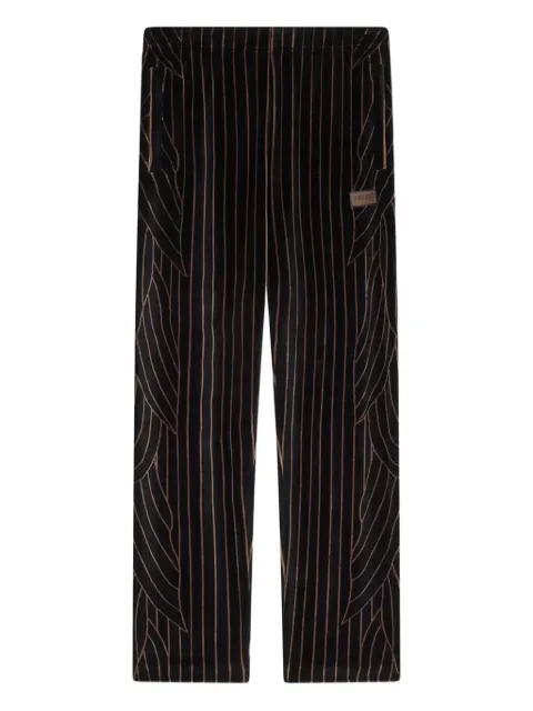 Kenzo leaf stripe velvet track trousers