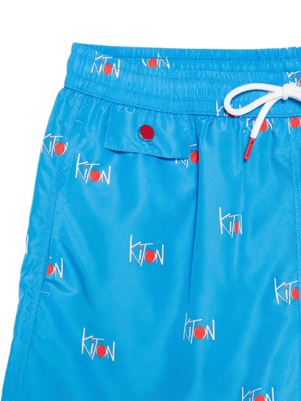  Kiton Bañador Con Logo Estampado - Azul 