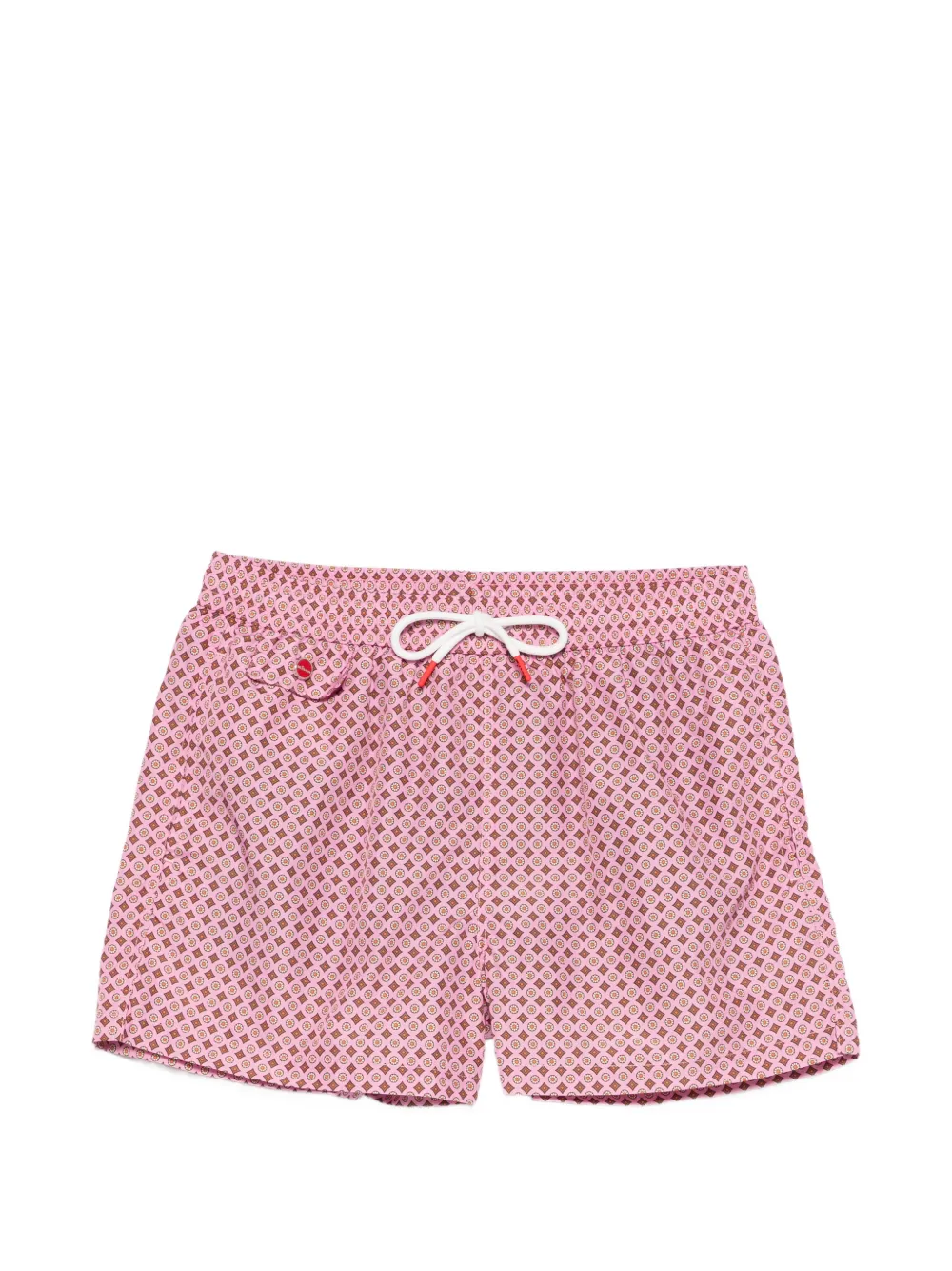 Kiton geometric-print swim shorts - Rosa