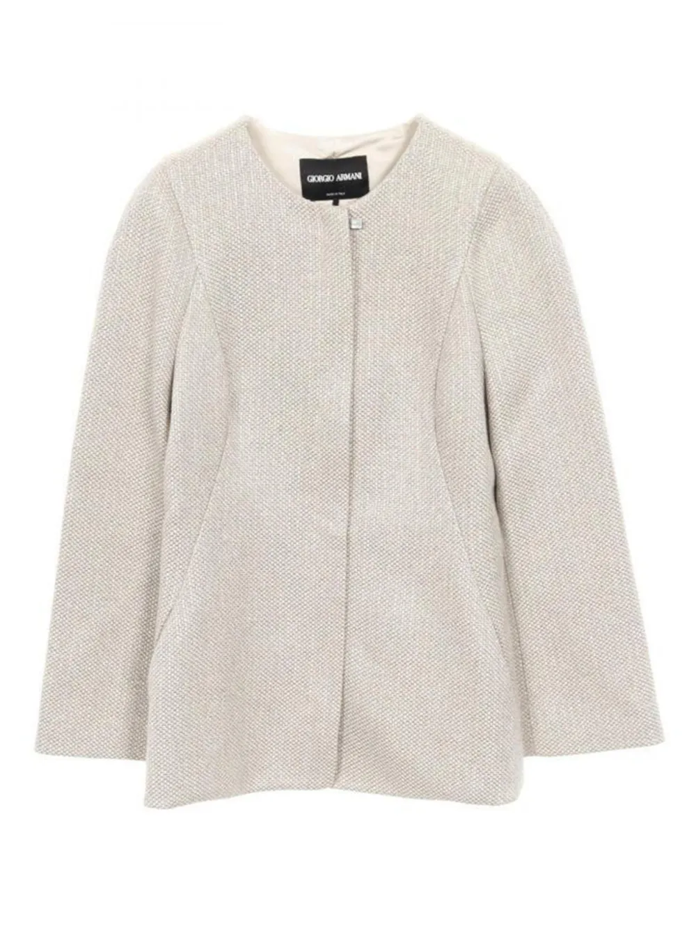 Giorgio Armani Pre-Owned 2010s zip-up collarless jacket - Toni neutri