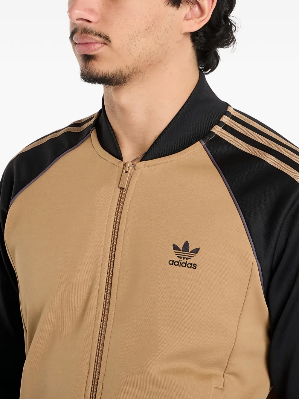 adidas Adicolor Classics sweater met drie strepen en rits Beige