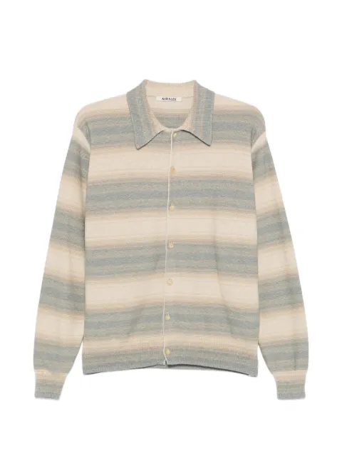 Auralee stripe-pattern knit cardigan