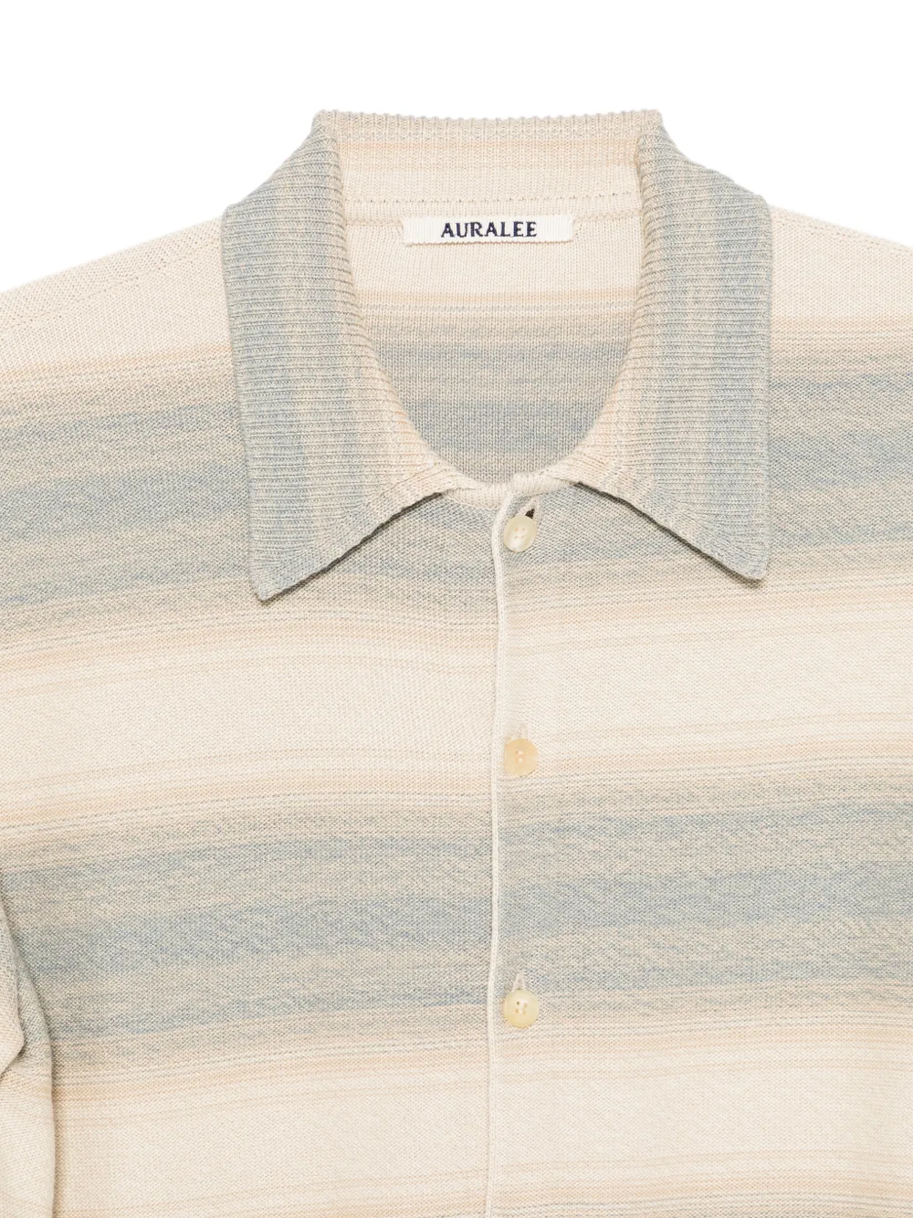  Auralee Stripe-pattern Knit Cardigan - Neutrals 