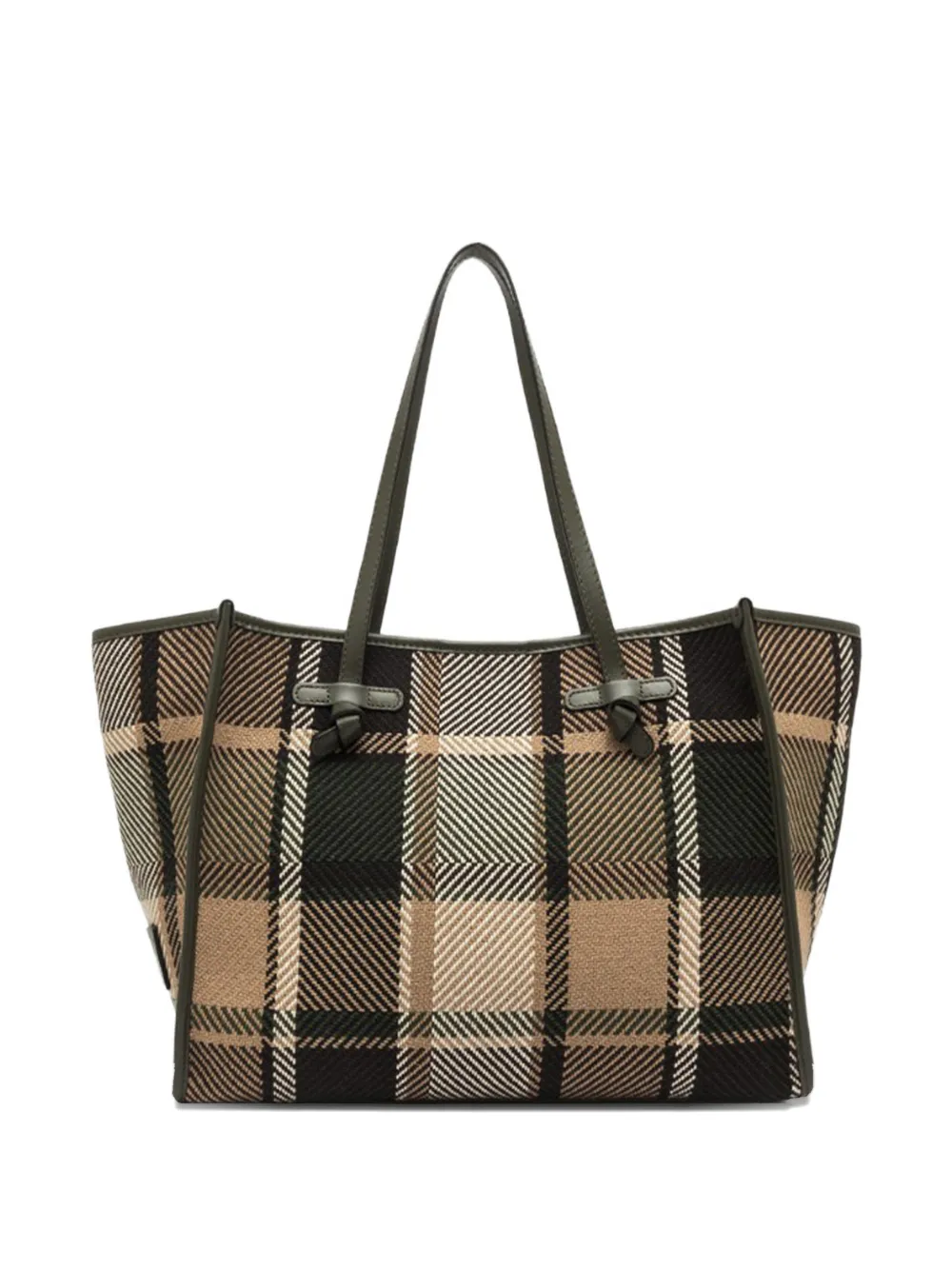 GIANNI CHIARINI two-tone plaid marcella tote bag - Toni neutri