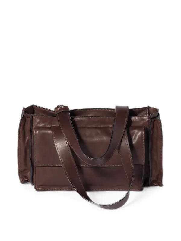 Miu Miu Utilitaire レザーショルダーバッグ | ブラウン | FARFETCH JP