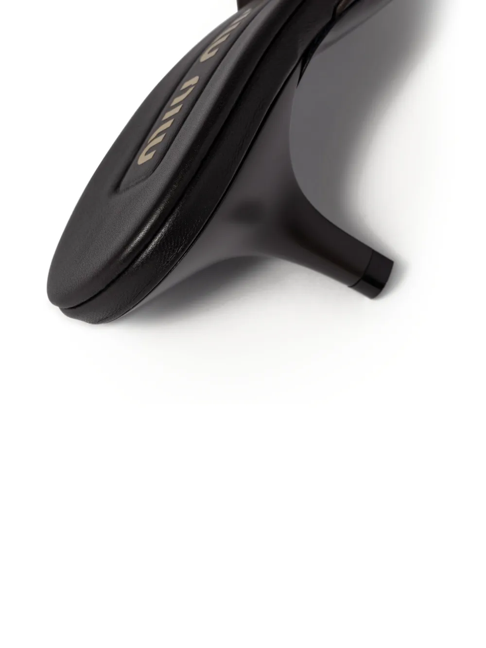 Miu Muiltjes met mesh en hak Bruin