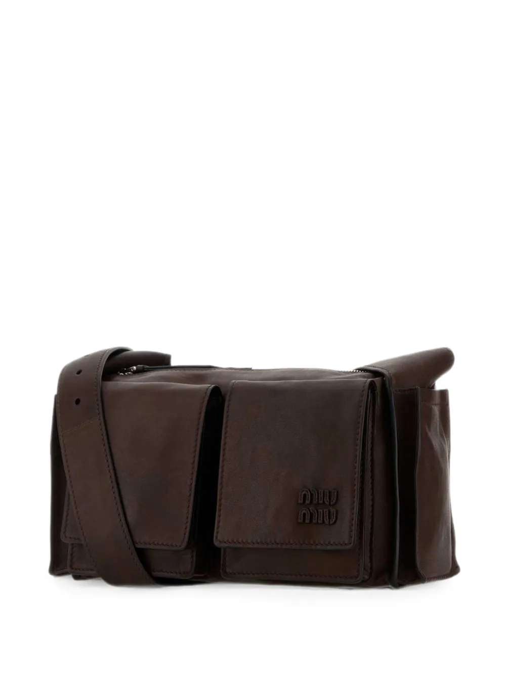 Miu Miu Borsa a spalla Utilitaire in pelle - Marrone