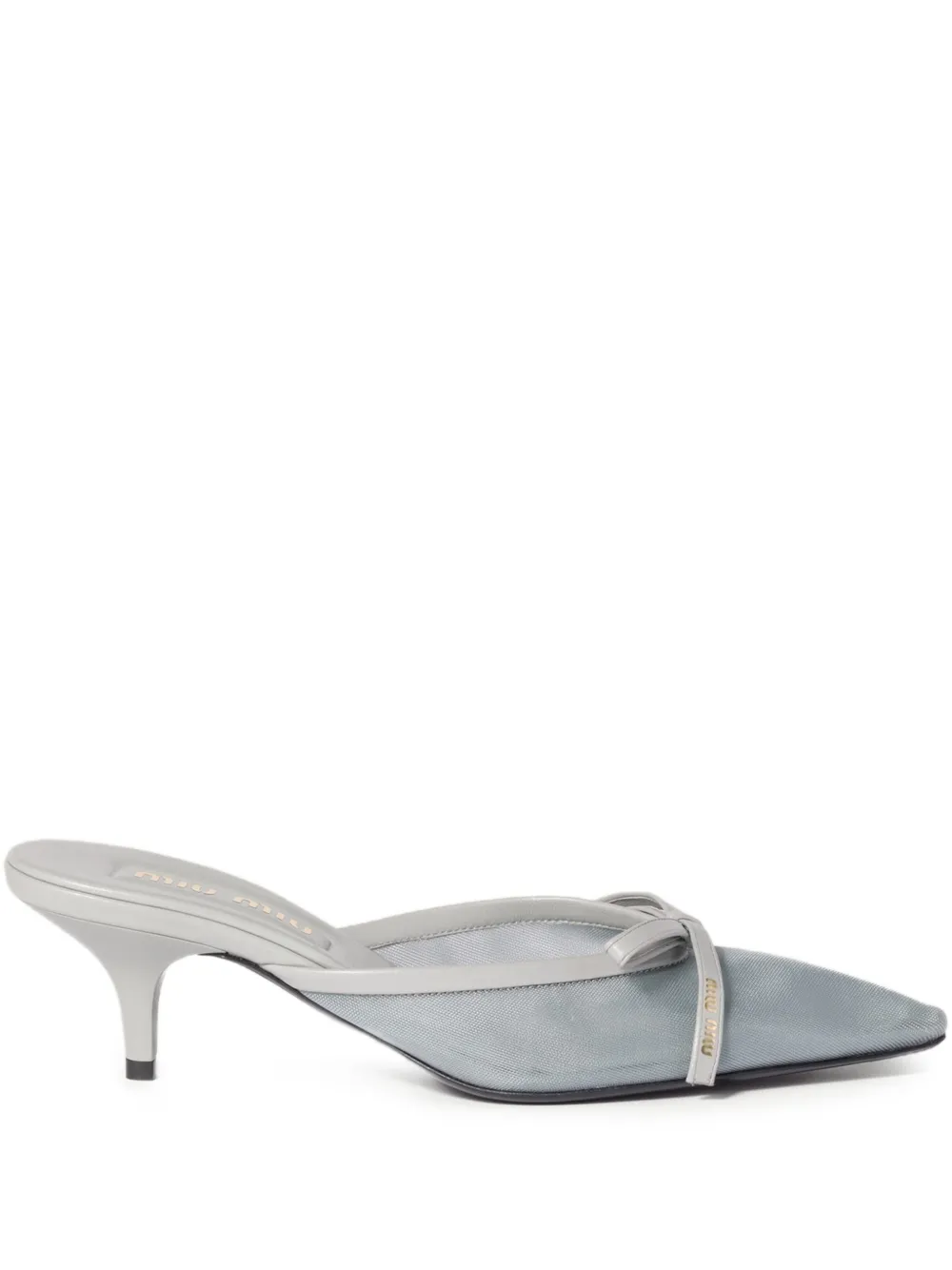Miu Miu Mesh-Mules mit Absatz - Blau