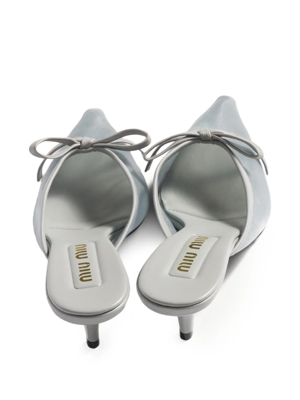 Miu Muiltjes met mesh en hak Blauw