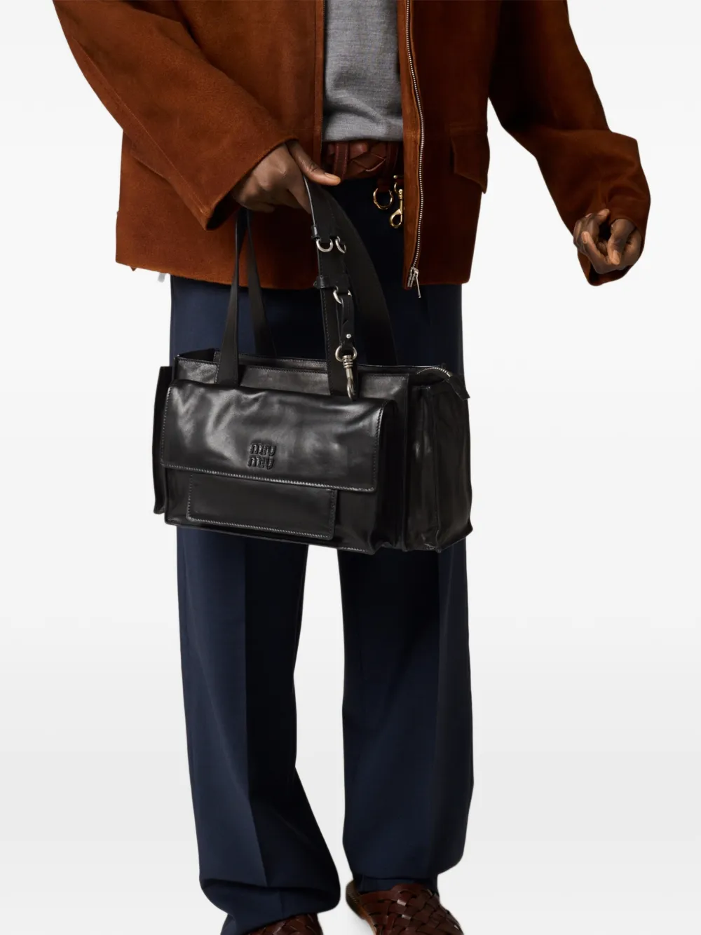Miu Utilitaire shopper met zak Zwart