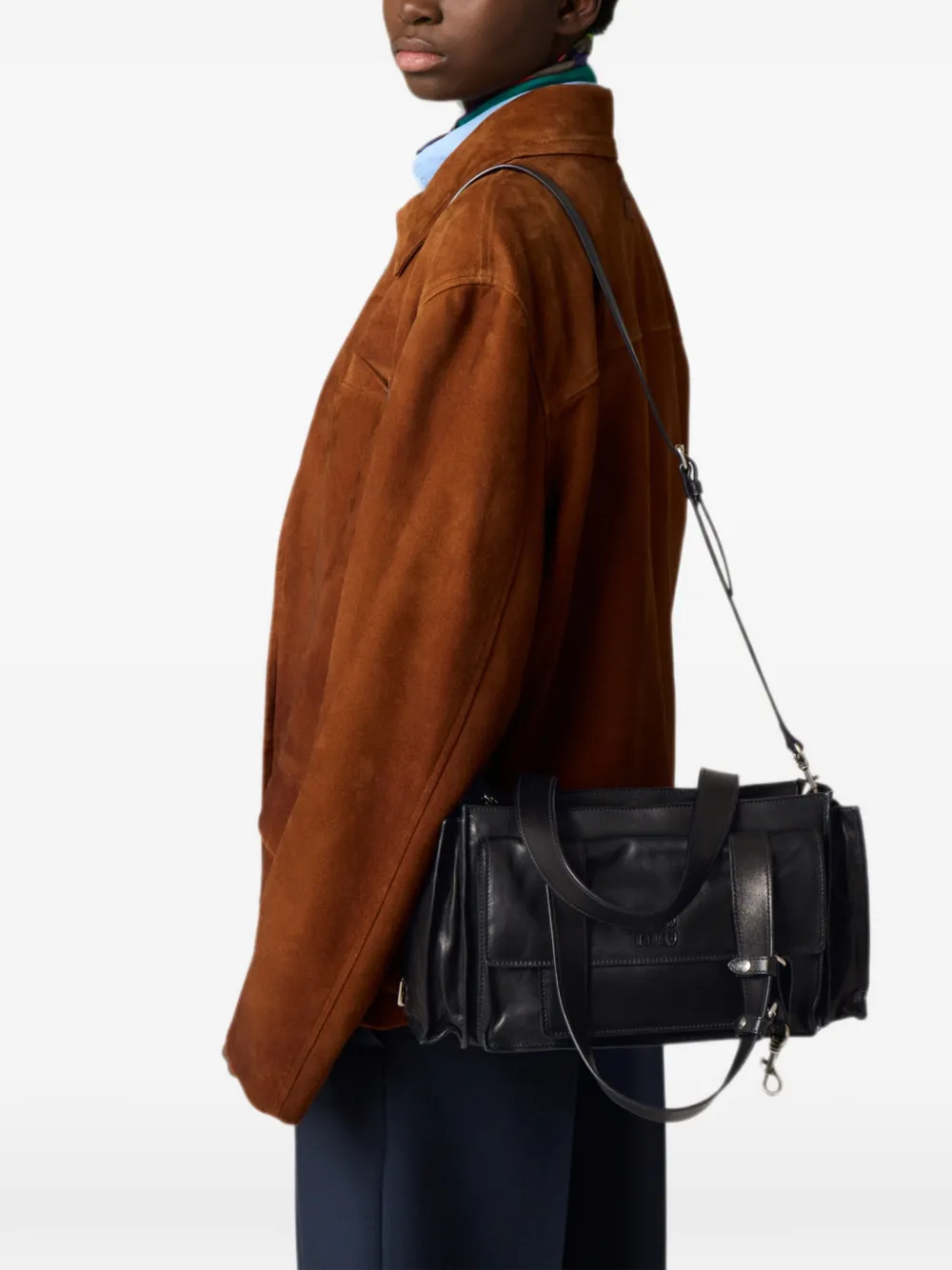 Miu Utilitaire shopper met zak Zwart