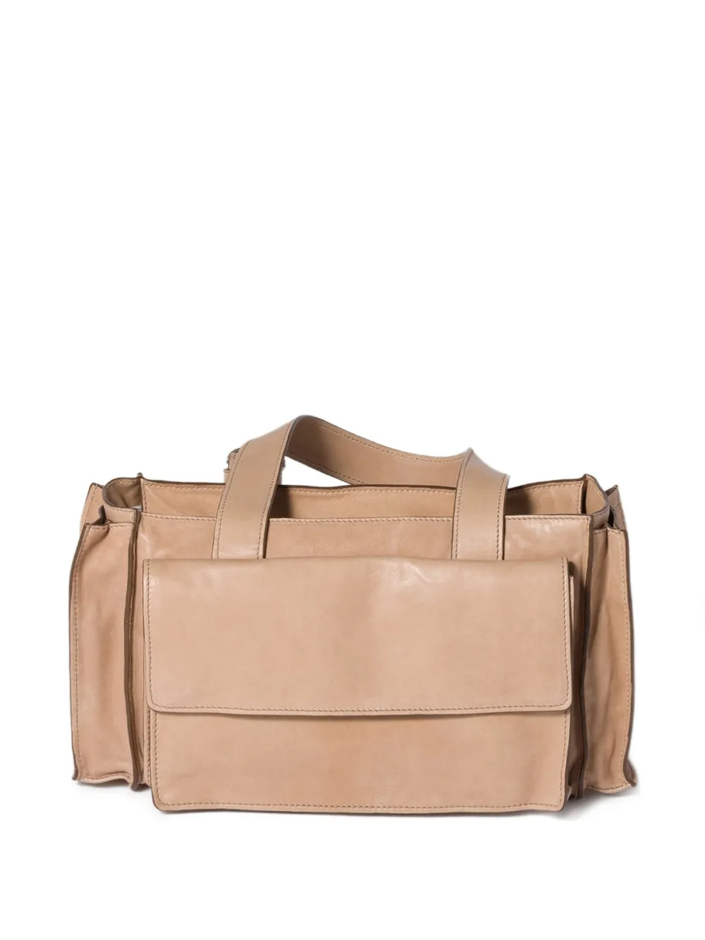 Miu Schoudertas met logoplakkaat Beige