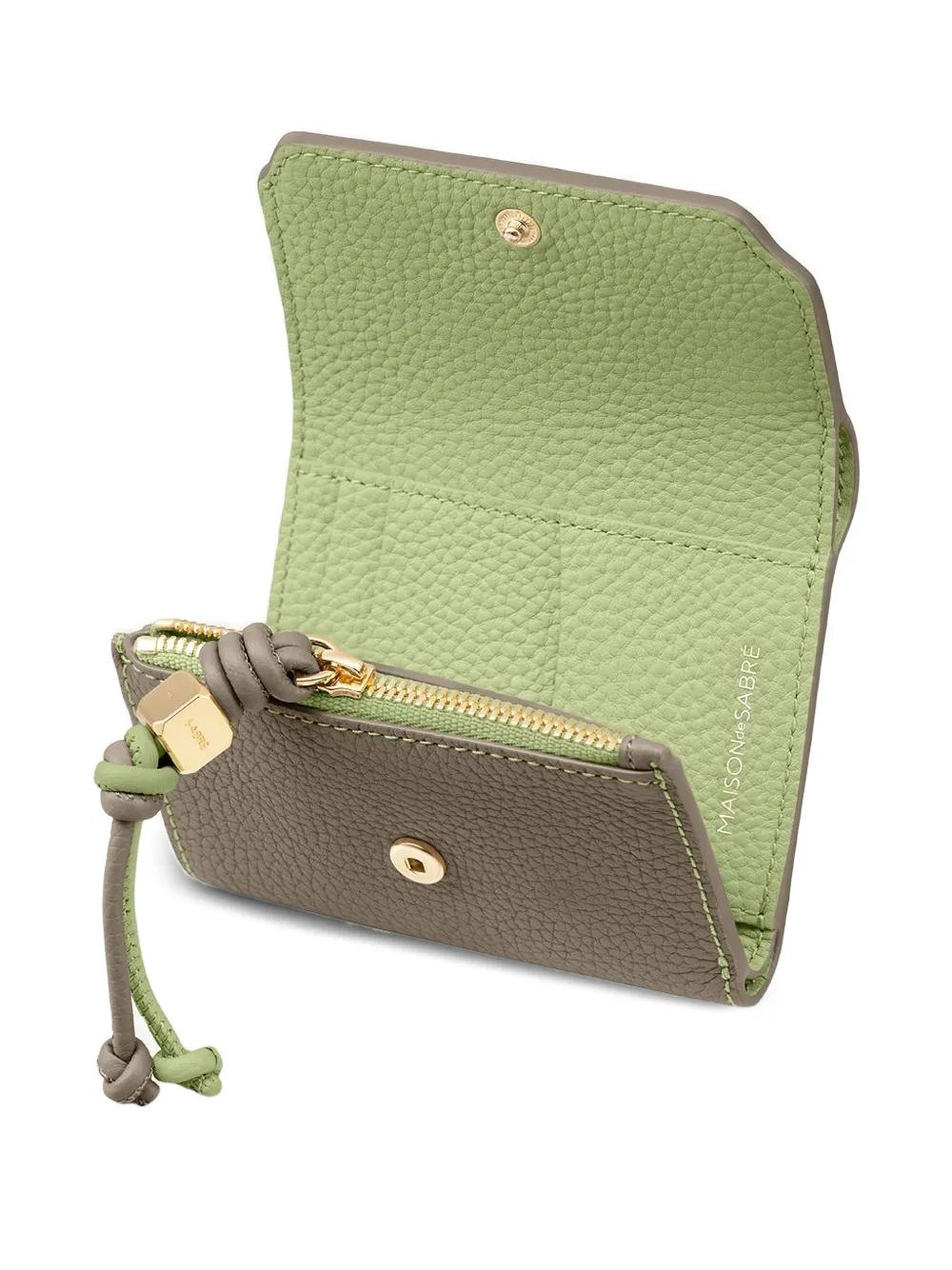  Maison De Sabré Leather Trifold Wallet - Grey 