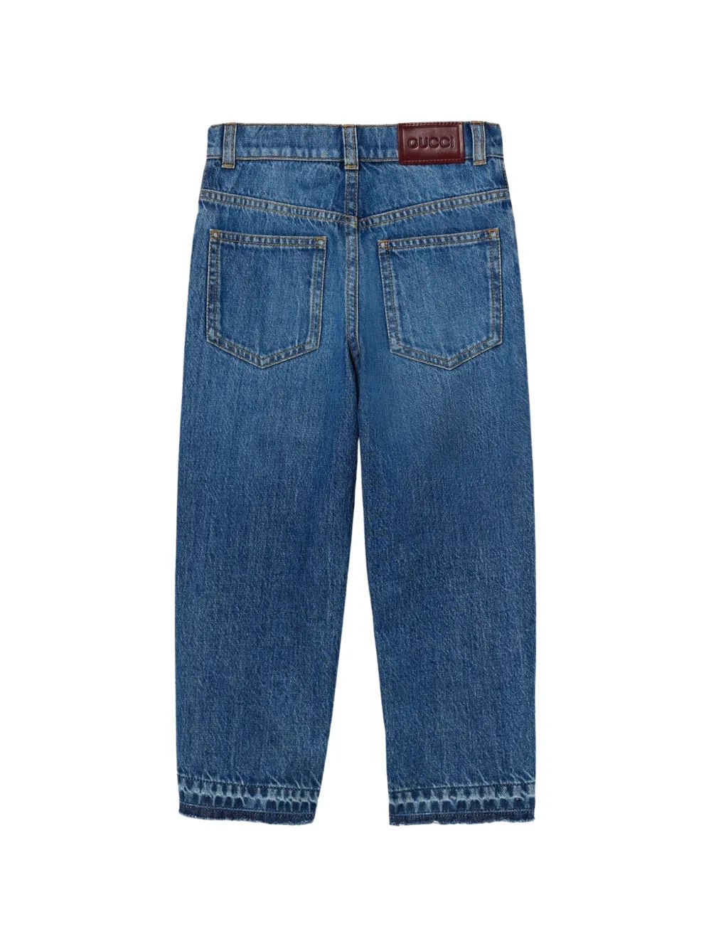 Gucci Kids Jeans met riemlussen Blauw