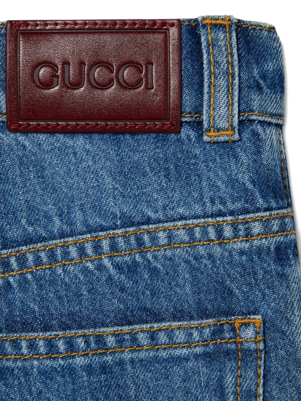 Gucci Kids Jeans met riemlussen Blauw