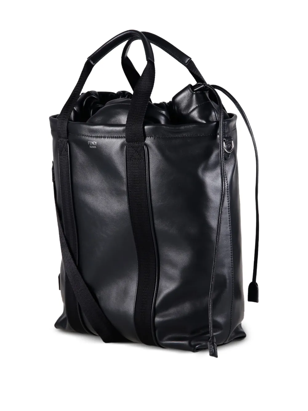  Fendi Flux Drawstring-closure Tote Bag - Black 