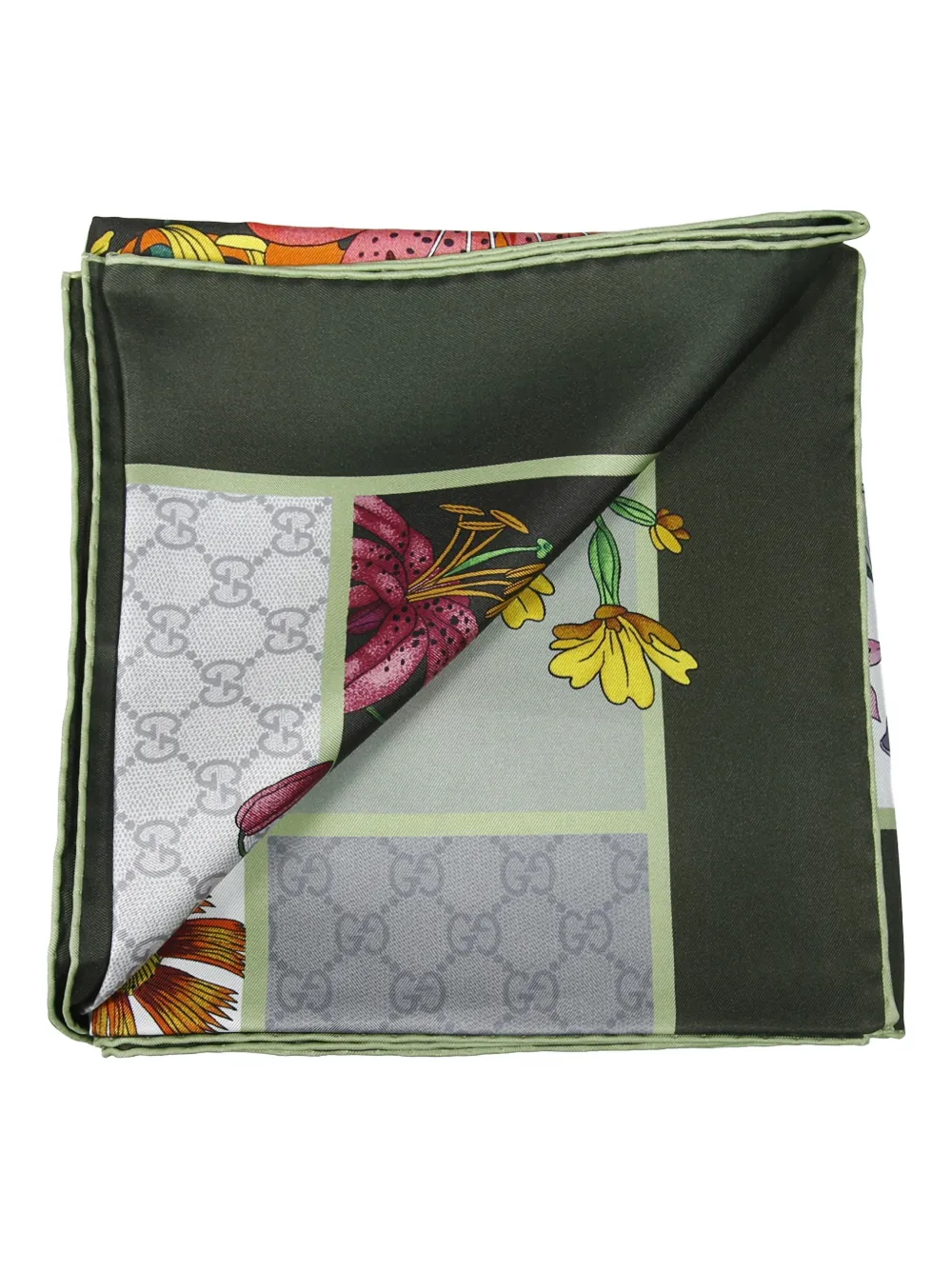 Gucci floral-print scarf - Groen