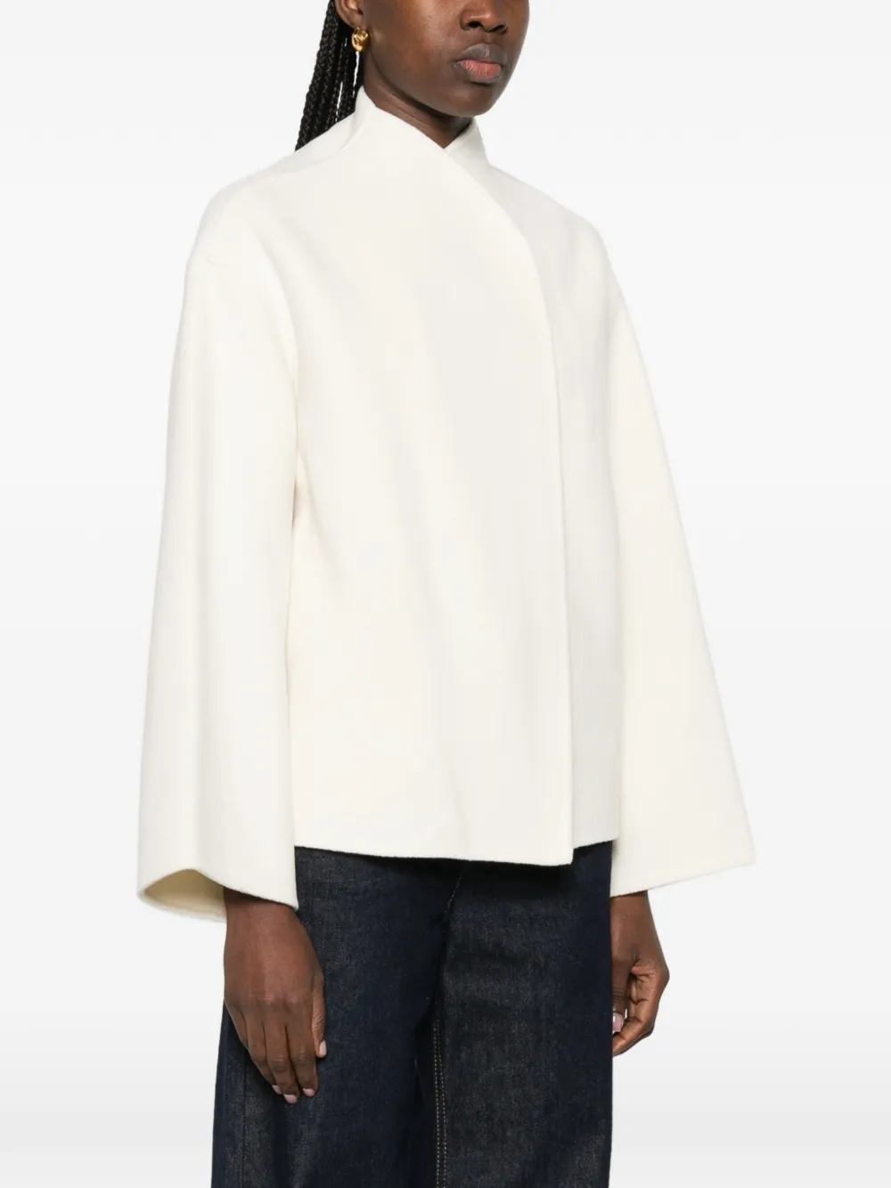  Soft Goat Open-front Jacket - Neutrals 