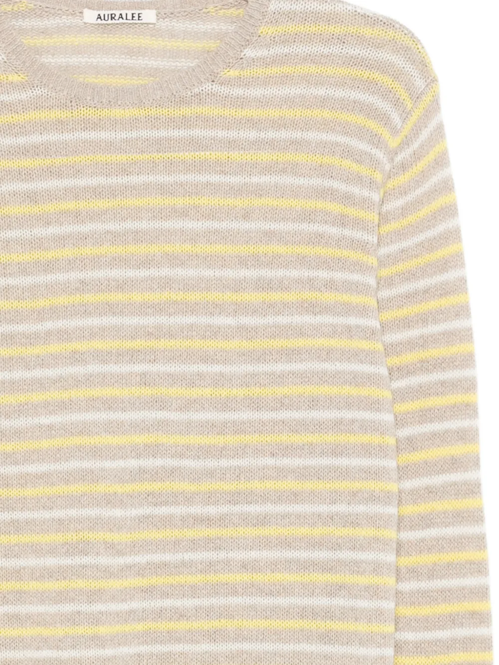 Auralee Striped Cashmere Sweater - Neutrals 