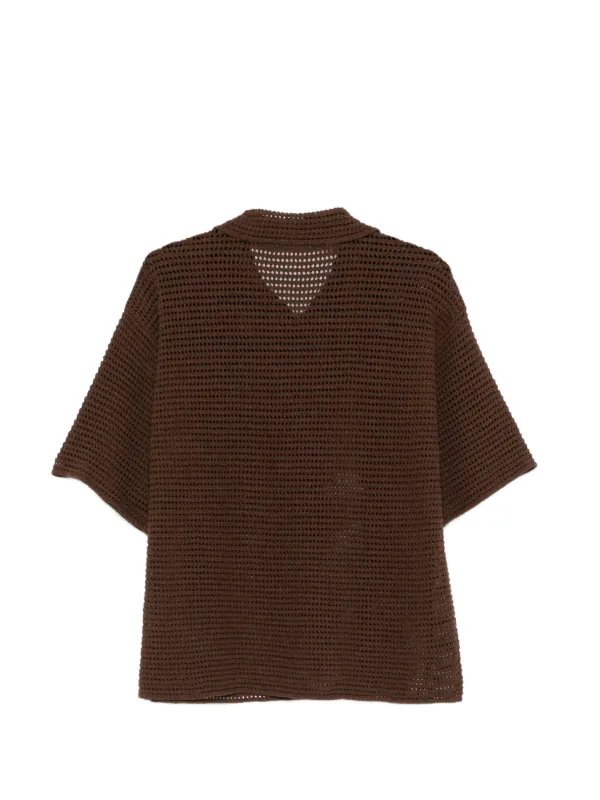 トップス 2024ss Auralee shirts mens size3 Auralee perforated-knit T-shirt | Brown | FARFETCH ZA