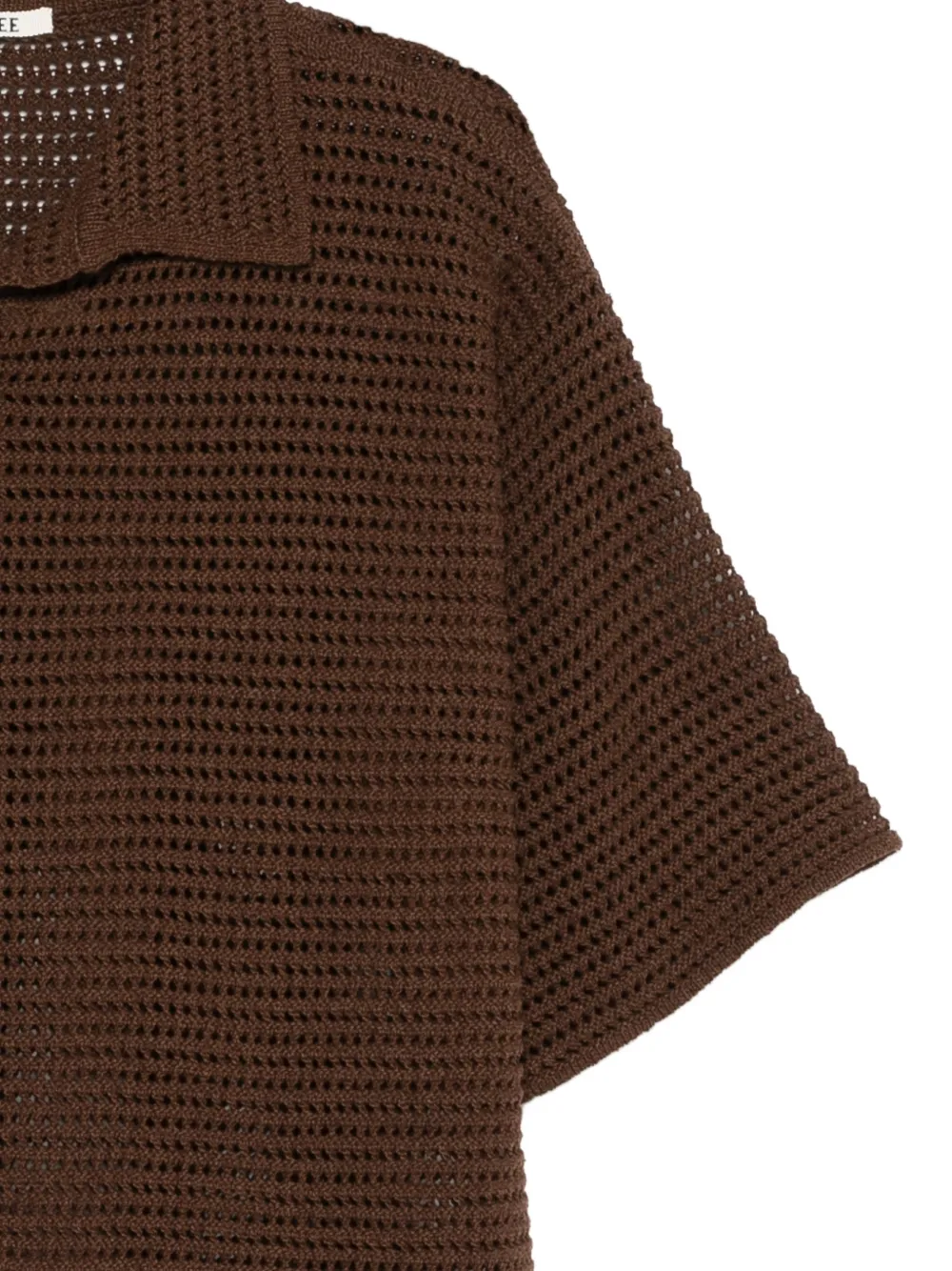  Auralee Perforated-knit T-shirt - Brown 