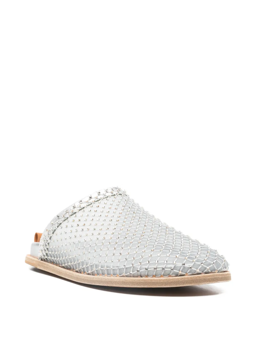 Forte studded woven mules Zilver