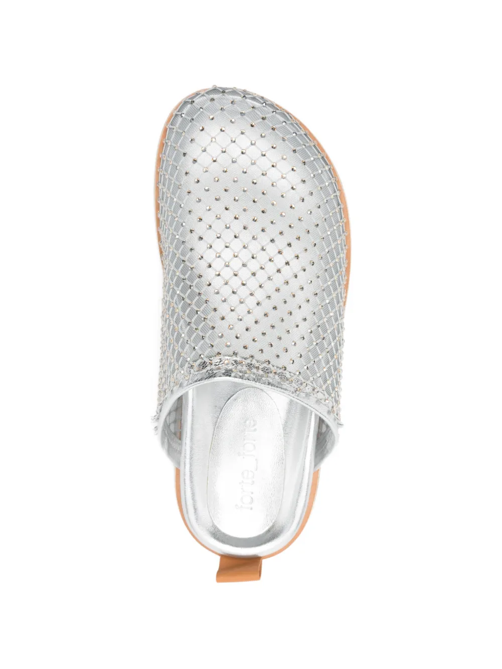 Forte studded woven mules Zilver