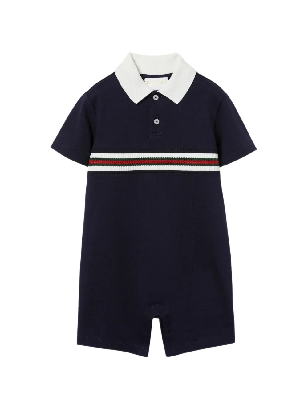Gucci Kids striped collared romper - Blau