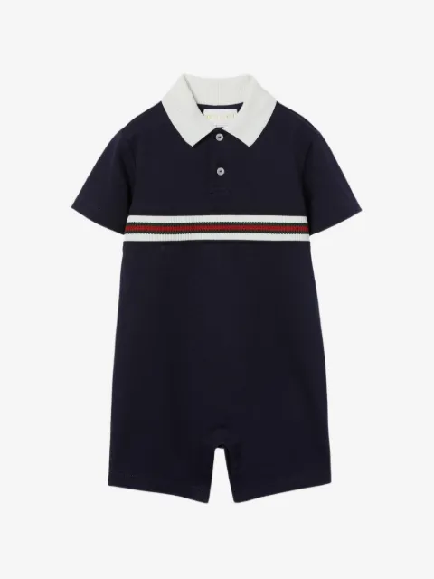 Gucci Kids striped collared romper