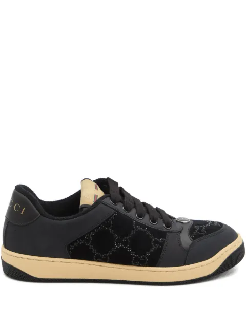 Gucci velvet-effect lace-up sneakers 