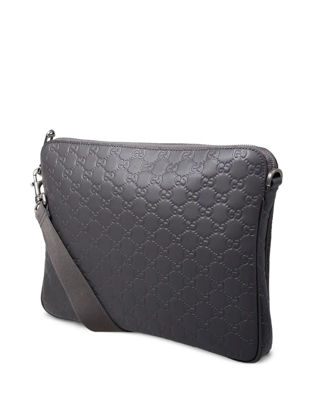  Gucci Embossed Messenger Bag - Grey 