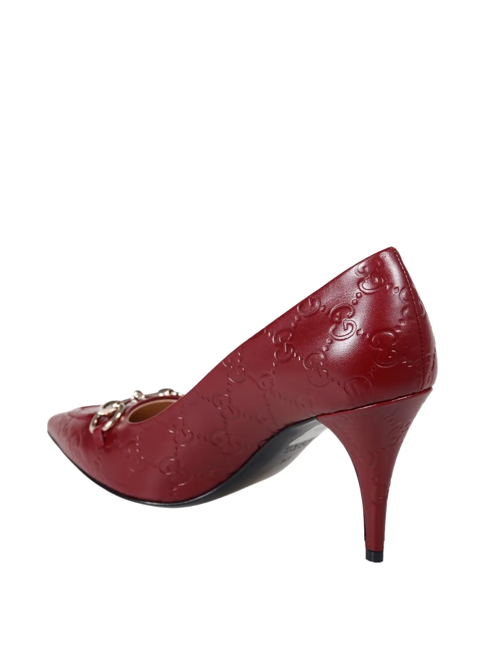 Gucci horsebit-detail GG-pattern pumps Rood