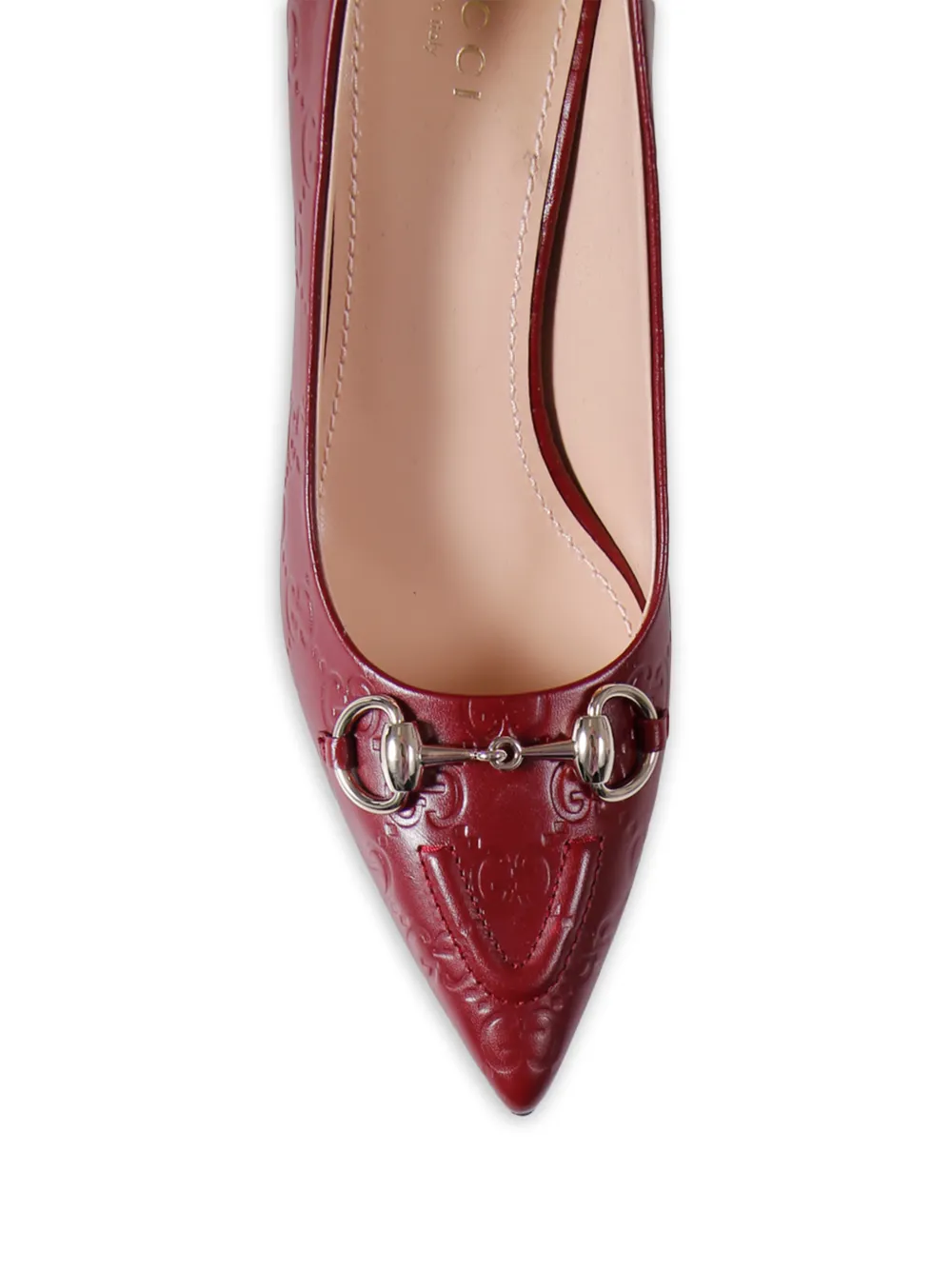 Gucci horsebit-detail GG-pattern pumps Rood