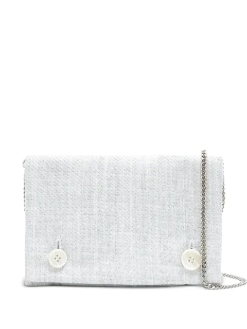 À La Garçonne Clutch com fechamento por botão e alça de corrente