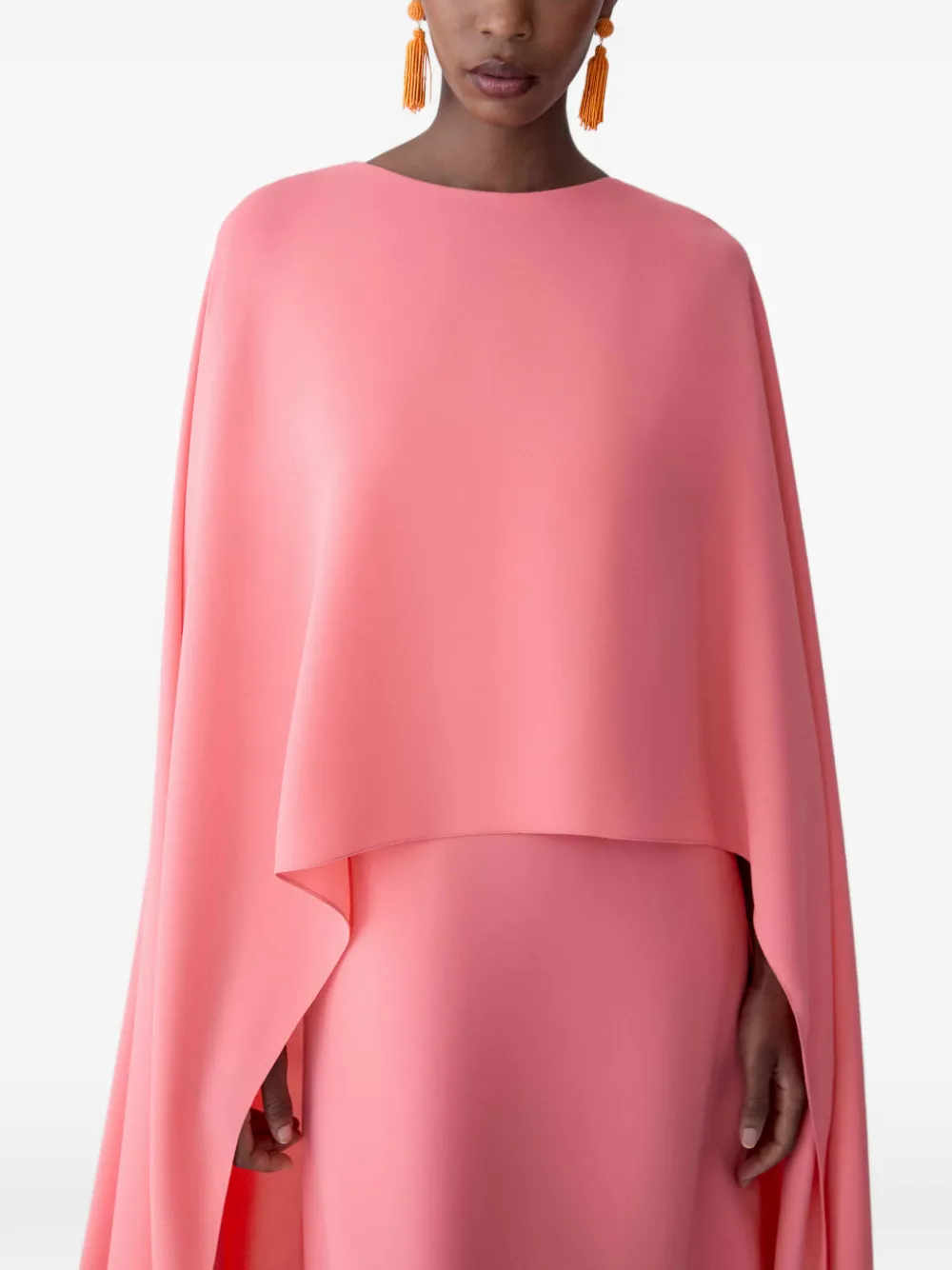 Carolina Herrera Tuniek met cape en rits aan de voorkant Roze