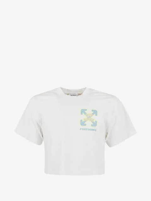 Off-White graphic-print cropped top
